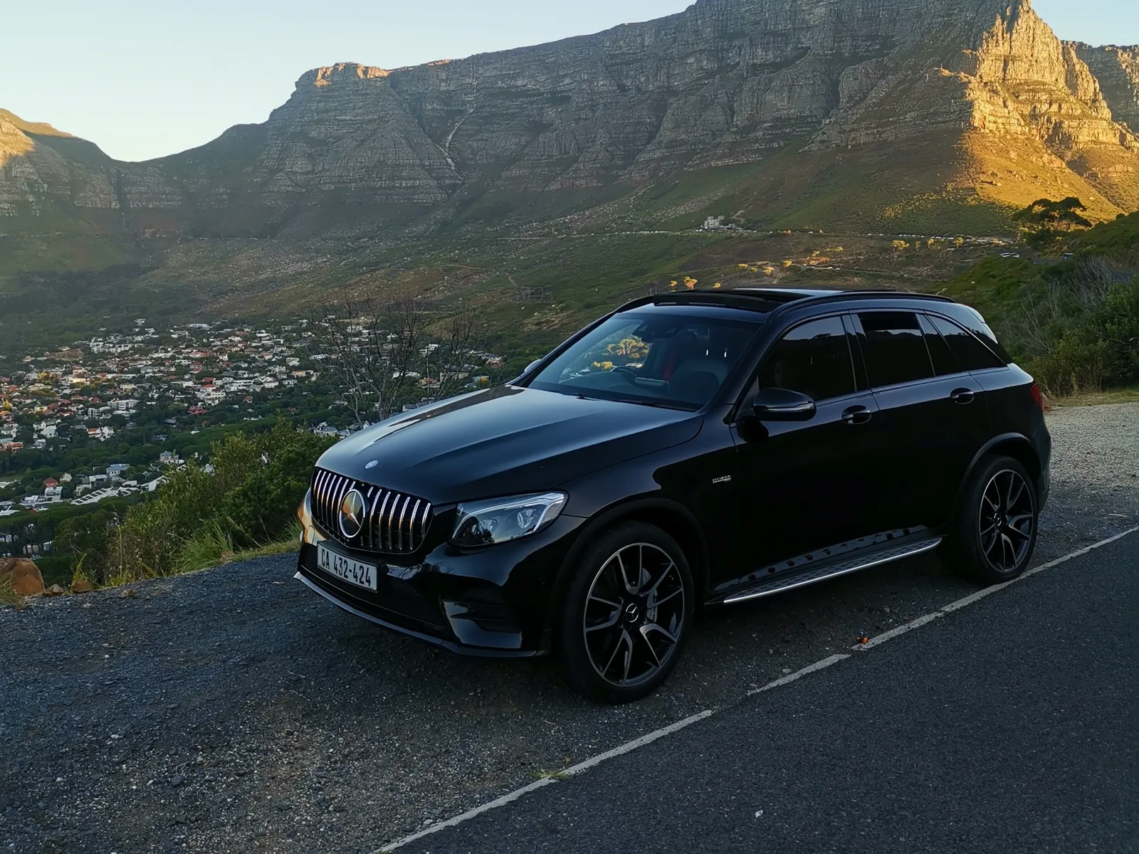 Mercedes-AMG GLC 43 in Obsidian Black — Table Mountain backdrop